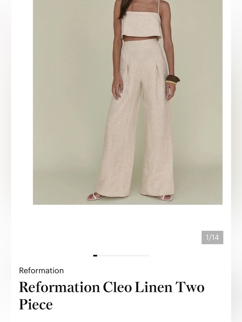 Reformation Cleo Linen two piece. Brand new never wore. No tags